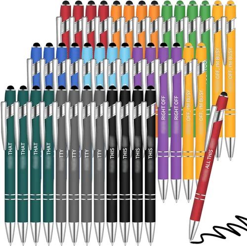 Miniatura 7 de Teling - Bolígrafos divertidos y sarcásticos para oficina con citas motivacionales y mensajes negativos, pasivos y positivos, para regalar a colegas