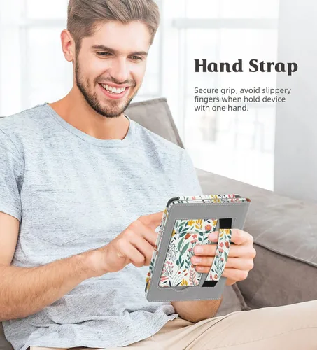 Miniatura 7 de MoKo Funda para Kindle de 6 pulgadas (11ª generación, versión 2024/2022) (10/8ª generación, 2019/2016), carcasa de poliuretano ultraligera con Flores