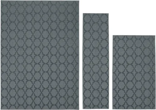 Miniatura 212 de Garland Rug Sparta - Alfombra antideslizante de polipropileno de 2 pies x 12 pies, color negro, ideal para salas de estar y pasillos, elegante