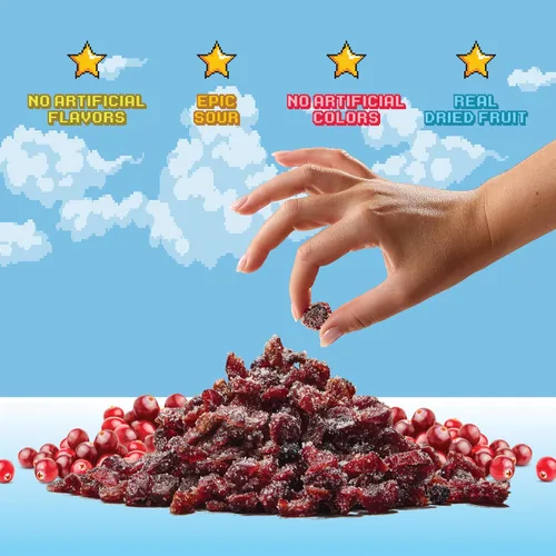 Miniatura 5 de Final Boss - Caramelos ácidos, naturales, de arándanos agrios secos, sin colores artificiales, saludable, bajo en calorías, para niños y adultos