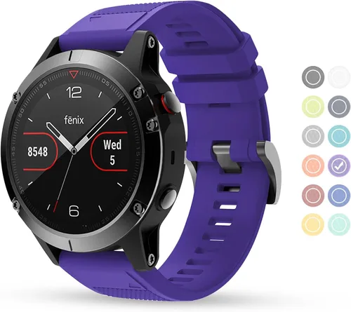 Miniatura 12 de Correa de reloj compatible con Fenix, correa de reloj Garmin de 0.866 in, silicona suave, repuesto para Fenix 5/5 Plus/6/6 Pro/7/Forerunner Negro