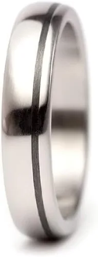 Miniatura 2 de Anillo de titanio y fibra de carbono para mujer. Anillo de boda único. Resistente al agua e hipoalergénico. (00334_4N)