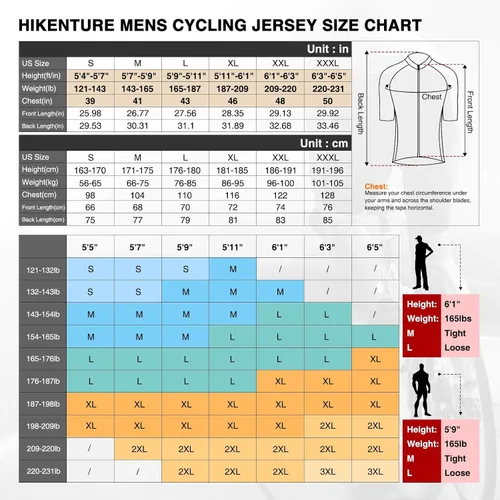Miniatura 4 de Hikenture Maillot de ciclismo de manga corta para hombre, con cremallera completa, ropa de ciclismo de montaña, con 3 bolsillos para montar