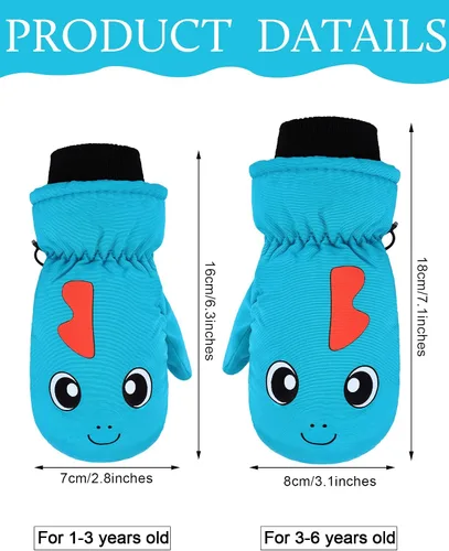Miniatura 3 de Guantes de esquí de invierno guantes impermeables con forro de algodón cálido para niños