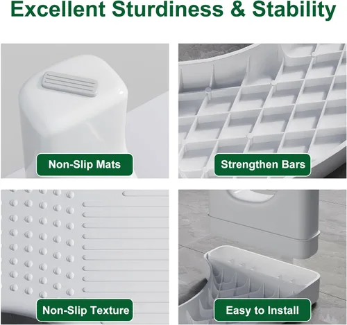 Miniatura 5 de Kzeirm Taburete de Inodoro, Taburete de Paso para Caca para el Baño, Taburete de Pies para Caca de Inodoro para Adultos, Banco de Sentadillas Blanco