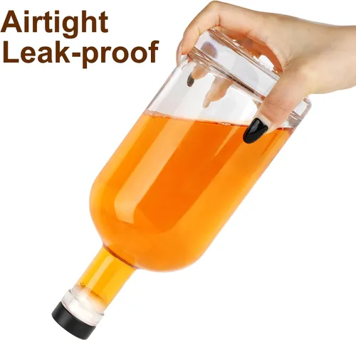 Miniatura 4 de GUANENA Paquete de 3 botellas de vidrio transparente de 33 onzas con tapas y cápsulas retráctiles de PVC, botellas de licor de 33.8 fl oz con tapas