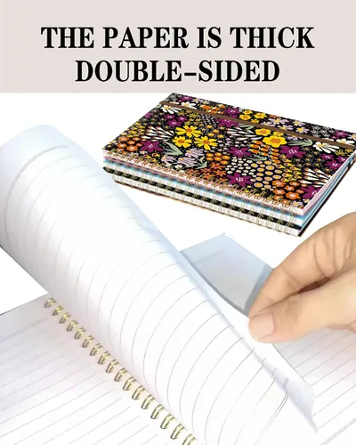 Miniatura 5 de Cuaderno de espiral A5, lindo cuaderno para mujeres y hombres, cuaderno de tapa dura con rayas universitarias para trabajo y toma de notas, 60