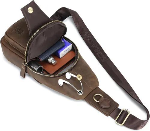 Miniatura 51 de LUKZIJAES Bolso bandolera de cuero genuino para hombre