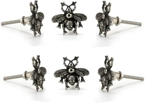 Miniatura 13 de Perilla Home Juego de 4 pomos antiguos – Zorro dormido decorativo – Asas de hierro artístico de diseñador – para tiradores de gabinete