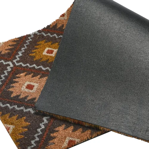 Miniatura 7 de Main + Mesa Felpudo de fibra de coco natural con estampado geométrico de nómadas, multicolor