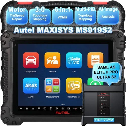 Autel Escáner MaxiSys MS919 S2 Hasta MS919 MS909 Elite II Pro Ultra Lite 6 en 1 MaxiFlash VCMI2 Top Herramienta Inteligente Topología 3.0 Motor
