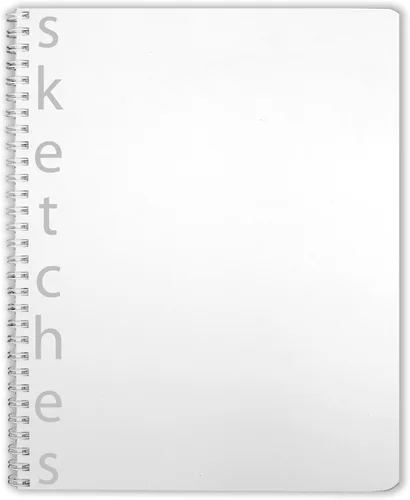 BookFactory. Cuaderno para dibujar / Cuaderno de arte / Libro de dibujo / Libro de bocetos / Cuaderno para bocetos, 100 páginas, tapa translúcida