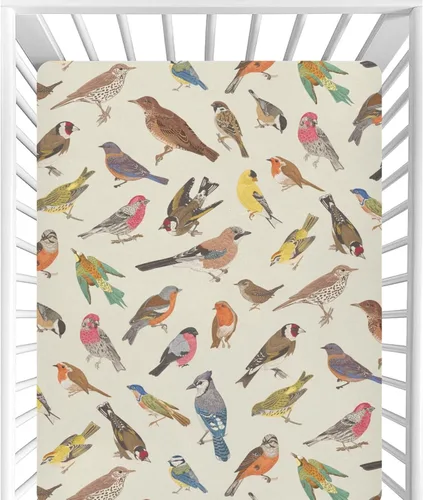 Miniatura 10 de CaTaKu Sábanas de cuna para niñas y niños – Sábanas de bebé bohemias con flores silvestres, sábanas de colchón neutro para cuna para cama
