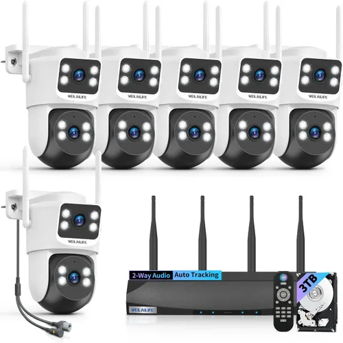 Miniatura 10 de Sistema de seguridad todo en uno: cámaras de seguridad PTZ de 4 MP inalámbricas para exteriores, sistema de cámara de seguridad WiFi para el hogar