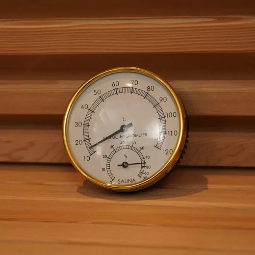 Miniatura 5 de Kit de cubo y cucharón de madera para sauna, accesorios de sauna con termómetro para cualquier barril o sauna de vapor y spa