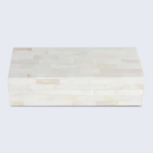 Miniatura 4 de Handicrafts Home Caja de almacenamiento decorativa con tapa – 10 x 4.5 x 2.5 pulgadas Organizador de decoración moderna para el hogar, caja
