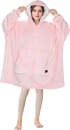 Miniatura 14 de Solaris Manta de gran tamaño con capucha y bolsillo para mascotas, cálida y súper suave y acogedora sudadera Sherpa con capucha para mujeres