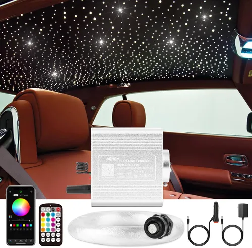 Miniatura 13 de CHINLY Kit de 500 luces de estrella para techo de automóvil, luces de estrella parpadeante para techo de automóvil, kit de luces de techo