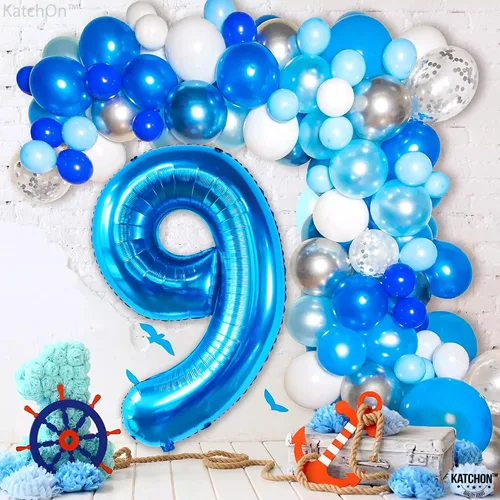 Miniatura 912 de KatchOn, Globo grande azul número 2 de 40 pulgadas Decoraciones de cumpleaños de Baby Shark para niño de 2 años Globo azul número 2 Globo