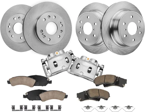 Miniatura 11 de Detroit Axle - Kit de freno para Nissan Rogue 2014, 2015, 2016, 2017, 2018, 2019, rotores de freno de disco de cerámica, con repuesto de hardware