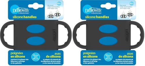 Miniatura 10 de Dr. Brown's® Milestones™ - Manijas de biberón de silicona 100% de cuello ancho, color crudo, paquete de 2