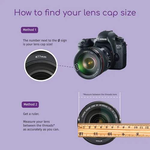 Miniatura 7 de Tapa de lente frontal a presión para Canon, Nikon, Sony, Pentax, todas las lentes DSLR + anillo de enfoque de lentes de cámara de diseño