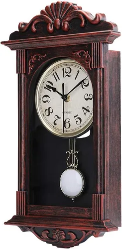 Miniatura 2 de jomparis Reloj de pared con péndulo, regalos para papá, regalos para papá para Navidad, reloj de pared retro de cuarzo decorativo, funciona