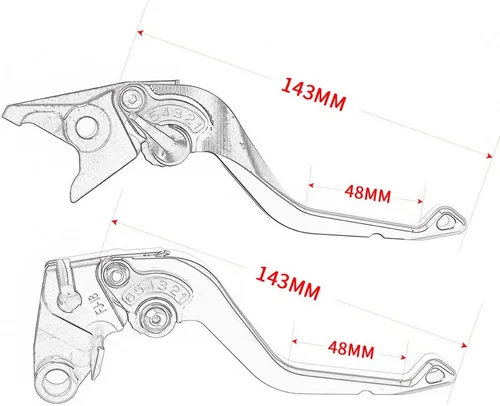 Miniatura 5 de Palancas de embrague de freno corto para motocicleta compatibles con Yamaha MT-03 2018-2022 2023 2024 2025 Palancas delanteras más cortas Manijas