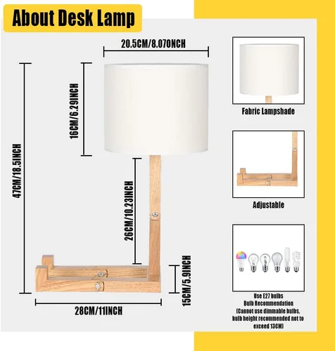 Miniatura 3 de Lámpara de mesa robótica, bonita luz de noche, brazos y patas de madera ajustables, bonita lámpara de escritorio, iluminación de noche novedosa