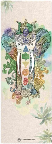 Miniatura 10 de Shakti Warrior Pro Hemp Mat – Diseñado por artista, tapete antideslizante ecológico de alta calidad, ideal para yoga regular y caliente, pilates