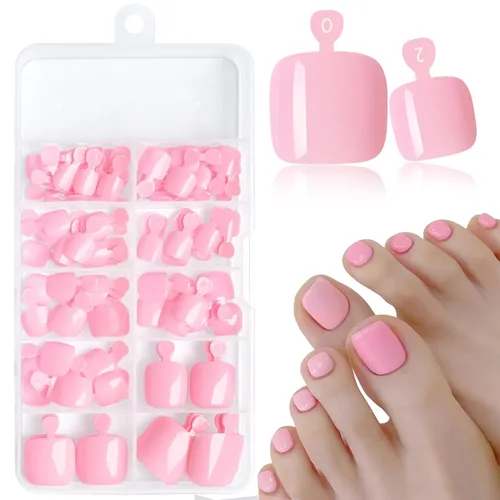 Miniatura 9 de AddFavor 120 uñas postizas a presión moradas para mujeres, uñas postizas cuadradas de cobertura completa, puntas de uñas falsas, uñas postizas