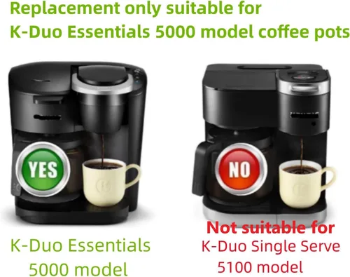 Miniatura 2 de Jarra de vidrio de 12 tazas compatible con Keurig K-Duo Essentials 5000 cafetera de repuesto (no compatible con K-Duo 5100)