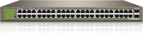 Tenda TEG1050F, conmutador Gigabit de 48 puertos, conmutador Ethernet no administrado con 48 puertos Gigabit y 2 ranuras SFP, Plug & Play, montaje