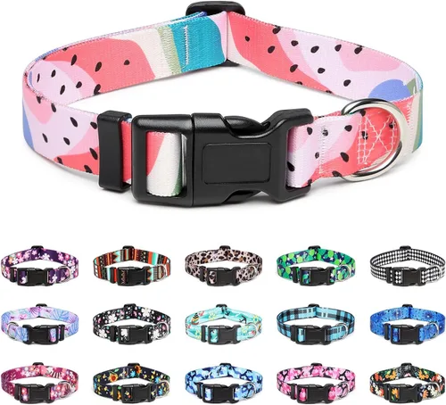 Miniatura 10 de Mercano Collar ajustable para perros - Diseños especiales con patrones, collar suave de nylon cómodo y resistente para perros pequeños, medianos