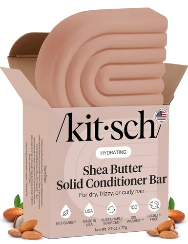 Kitsch Barra de acondicionador de manteca de karité – Acondicionador hidratante para restaurar la humedad del cabello, domar el encrespamiento no