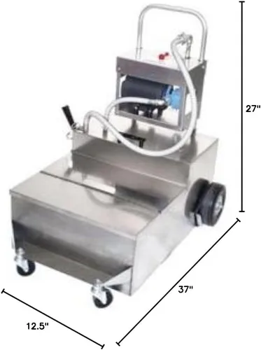 Miniatura 2 de MirOil MOD1050 - Máquina de filtro de aceite eléctrico de 200 libras y carrito de desecho, sistema de máquina de filtración de aceite portátil