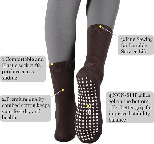 Miniatura 2 de Flydo Calcetines de Pilates Grippy con empuñaduras para mujer, calcetines largos antideslizantes para yoga Pure Barre, ballet, entrenamiento