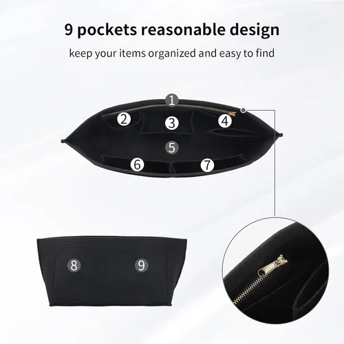 Miniatura 3 de Organizador de fieltro para bolso, organizador de bolsas adecuado para Speedy 30, Neverfull PM y organizador de moldeador de base para bolsa de mano