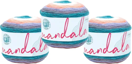 Miniatura 16 de Lion Brand Yarn Mandala - Hilo multicolor para ganchillo,tejido y manualidades, color Liger, 1770 pies, paquete de 1 unidad