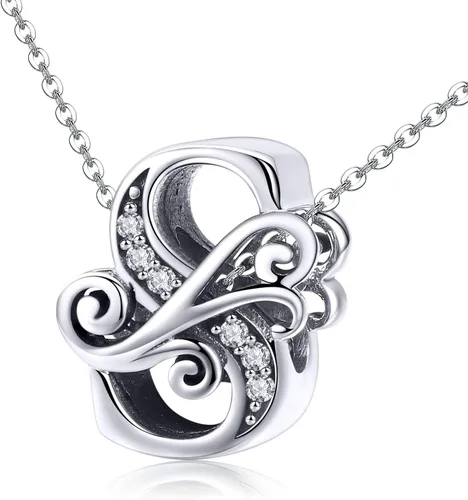 Miniatura 74 de BETTY&SARAH dije de plata esterlina 925 con forma de letra, para pulseras Pandora, letra del alfabeto, joya, regalo para mujer