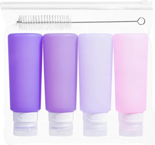 Miniatura 14 de MICEBAY Botellas exprimibles de condimentos para salsas, mini recipiente de silicona para aderezo de ensalada de 1 onza para llevar con bolsa