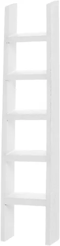 Milisten Escalera de madera en miniatura para casa de muñecas 1:12 (1 unidad, color blanco) - Escalera pequeña de 4.8 pulgadas para jardín de hadas,