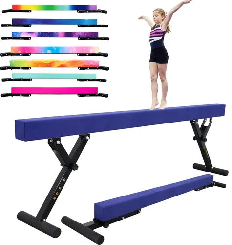 Miniatura 12 de FC Funcheer - Viga de equilibrio ajustable para niños - Viga de gimnasia de 8 pies - Viga de piso alto y bajo para todos los niveles de gimnasia