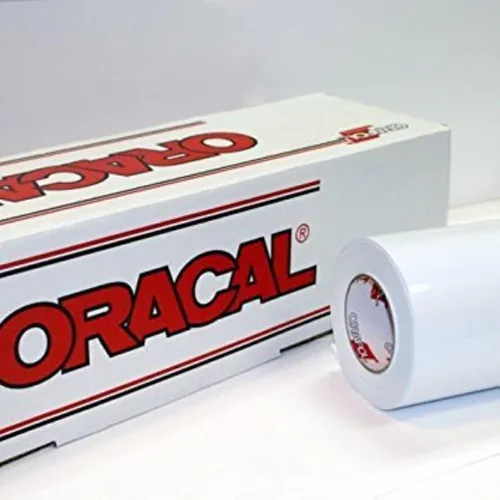 Rollo de vinilo blanco Oracal 651 de 24 pulgadas x 10 pies para cortadores de manualidades y cortadores de letreros de vinilo Blanco brillante