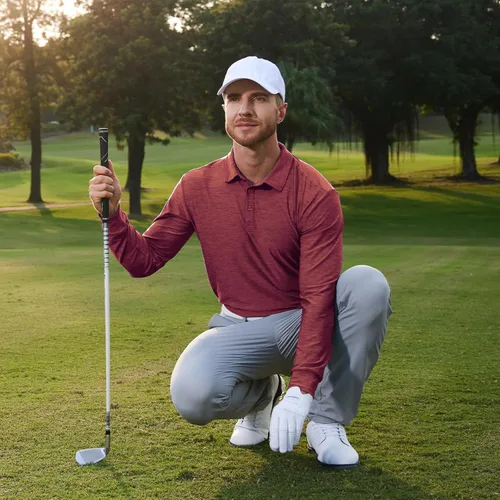 Miniatura 51 de NAVISKIN Camisas polo de manga larga para hombre, camisas de golf con cuello UPF 50 SPF para hombre, secado rápido, absorbe la humedad