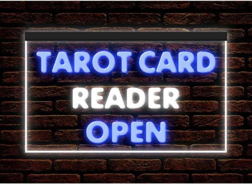 Miniatura 23 de 180087 Lector de cartas de tarot psíquico abierto tienda decoración ventana pantalla LED luz neón letrero (12 x 8 pulgadas, verde)