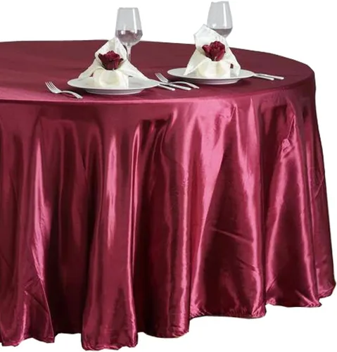 Miniatura 3 de Tektrum Mantel redondo de satén sedoso de 108 pulgadas, tela de alta calidad, lo mejor para bodas, fiestas, banquetes, eventos, restaurantes