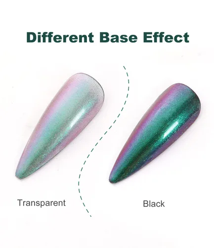 Miniatura 2 de Major Dijit Chameleon - Esmalte de uñas holográfico con purpurina de secado rápido, esmalte de uñas cromado iridiscente brillante (02)