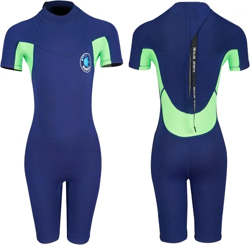 Miniatura 17 de Kid Wetsuit Neoprene Boys Girls 3mm Full Wet Suit, 2mm Shorty Toddles Thermal Swimsuit, Children Back Zipper Cold Water Warmth for Swimming Kayaking