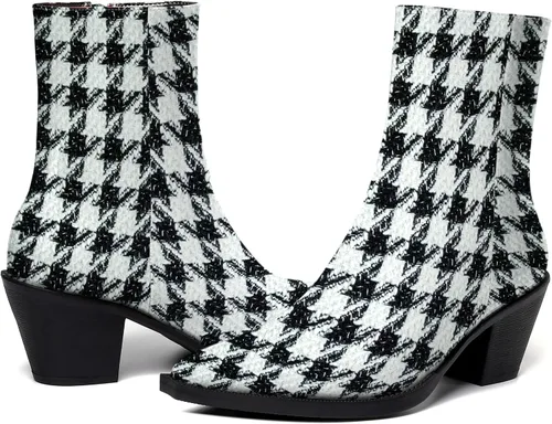Miniatura 6 de WAYDERNS Botas altas de tacón medio para mujer, con cierre de cremallera, de 2.2 pulgadas